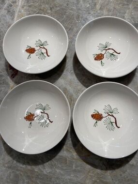 Stetson Marcrest~Vintage Misty Pine ovenproof hand painted underglaze bowls